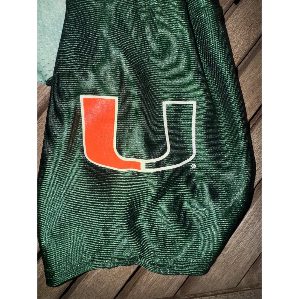 Vintage Miami Hurricanes Canes #1 Fade Mesh Football Jersey Youth L 14-16 - Picture 8 of 9